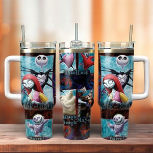 The Nightmare Before Christmas Movie Cartoon Personalized 40oz Tumbler With Handle and Straw