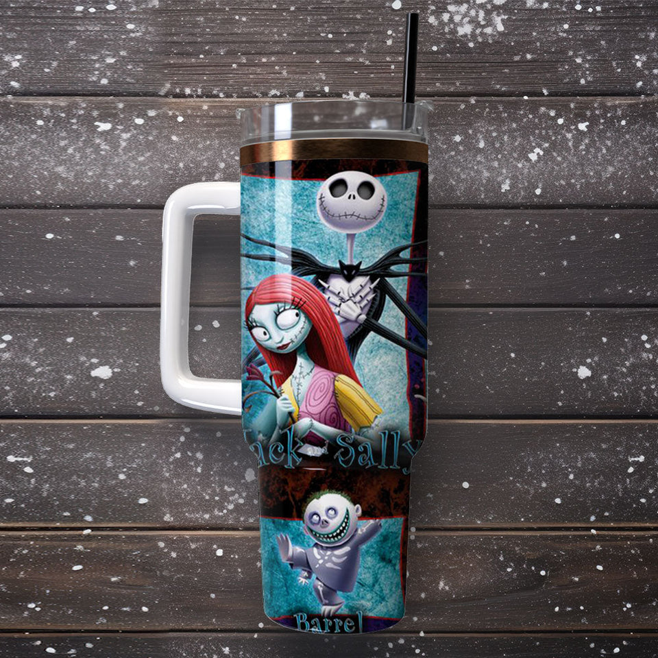 The Nightmare Before Christmas Movie Cartoon Personalized 40oz Tumbler With Handle and Straw