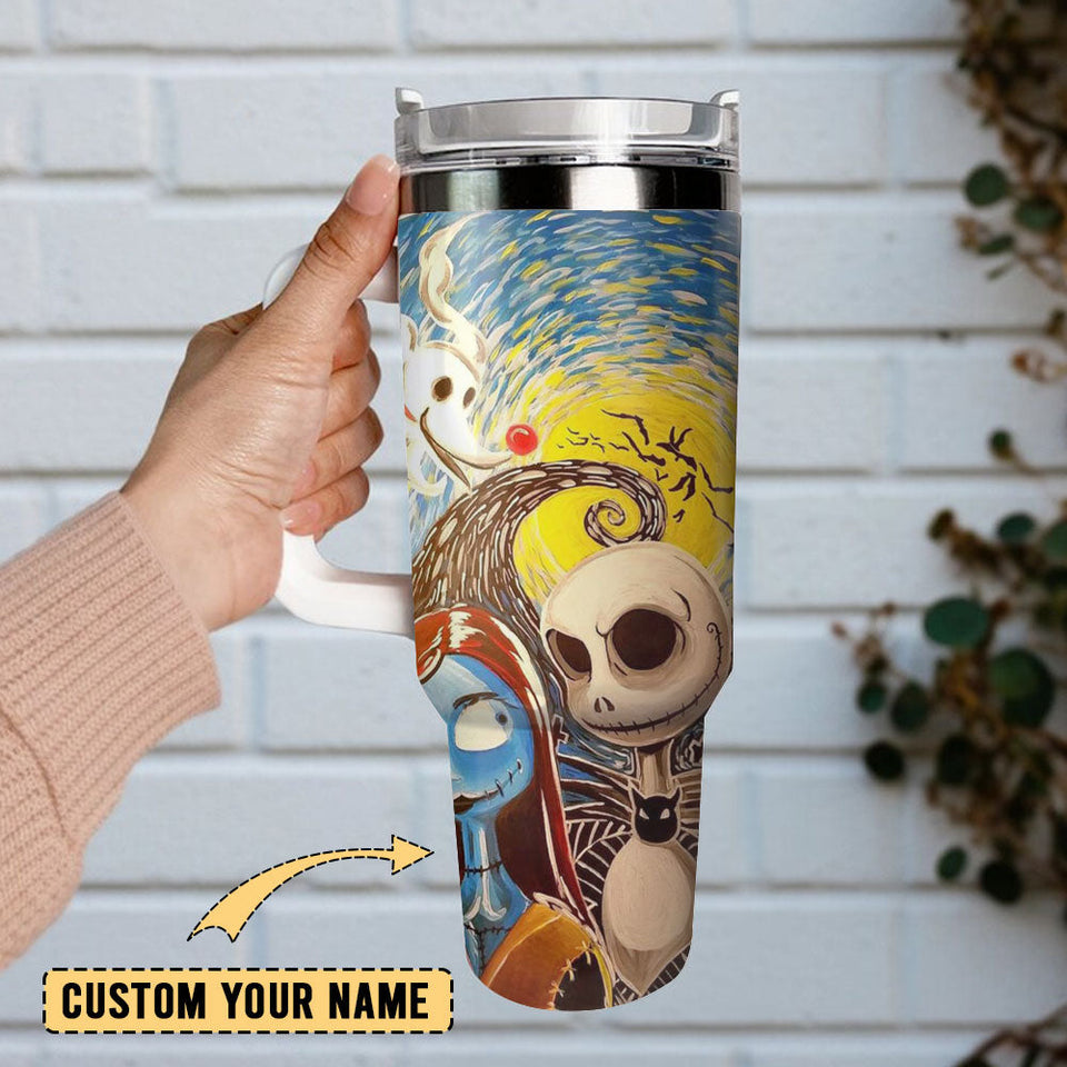 The Nightmare Before Christmas Movie Personalized 40oz Tumbler With Handle and Straw