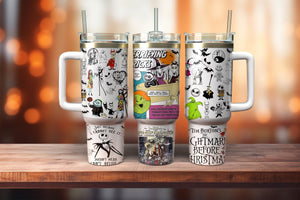 The Nightmare Before Christmas Personalized 40oz Tumbler With Handle and Straw