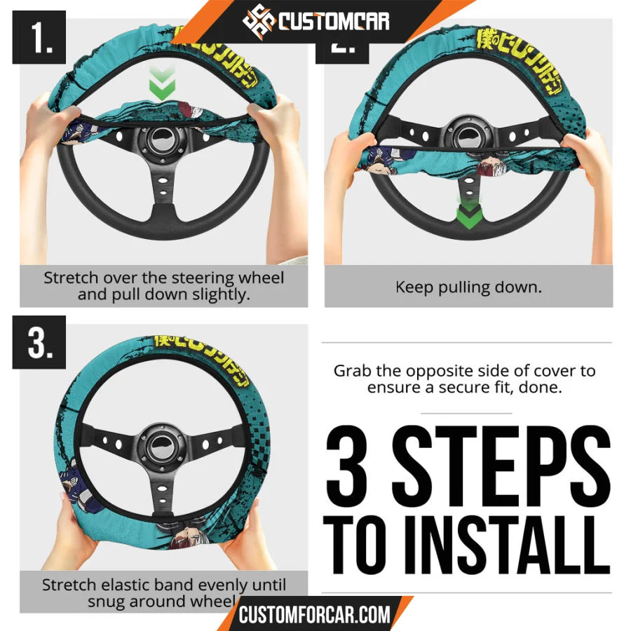 Todoroki Shouto My Hero Academia Steering Wheel Cover Anime