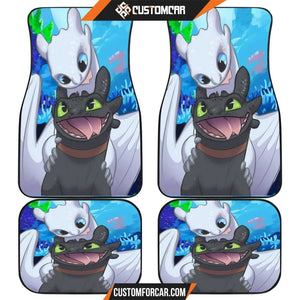 Toothless And Light Fury Cartoon Theme Car Floor Mats 