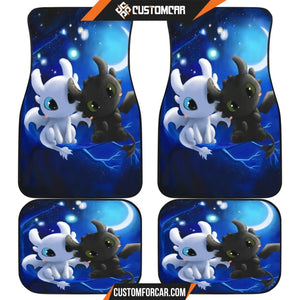 Toothless And Light Fury Chibi Cute Car Floor Mats R050311 -