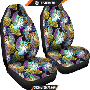 Unicorn Cartoon Pattern Print Universal Fit Car Seat covers 