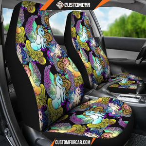 Unicorn Cartoon Pattern Print Universal Fit Car Seat covers 