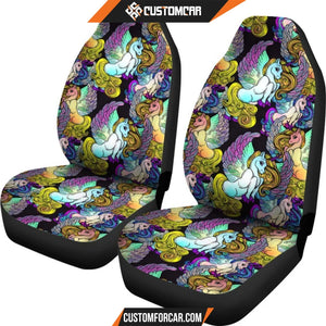 Unicorn Cartoon Pattern Print Universal Fit Car Seat covers 