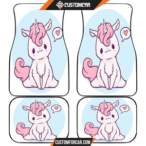 Unicorn Cute Chibi Pink Color Car Floor Mats R050311 - Front