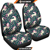 Unicorn Floral Pattern Print Universal Fit Car Seat covers 