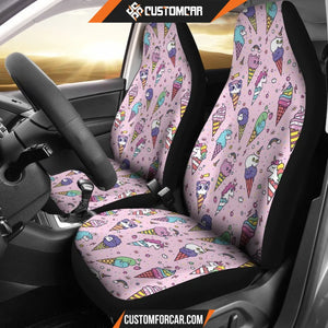 Unicorn Ice Cream Cone Pattern Print Universal Fit Car Seat 