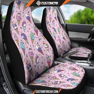 Unicorn Ice Cream Cone Pattern Print Universal Fit Car Seat 