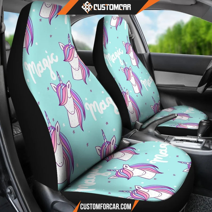 Unicorn Pastel Pattern Print Universal Fit Car Seat covers 