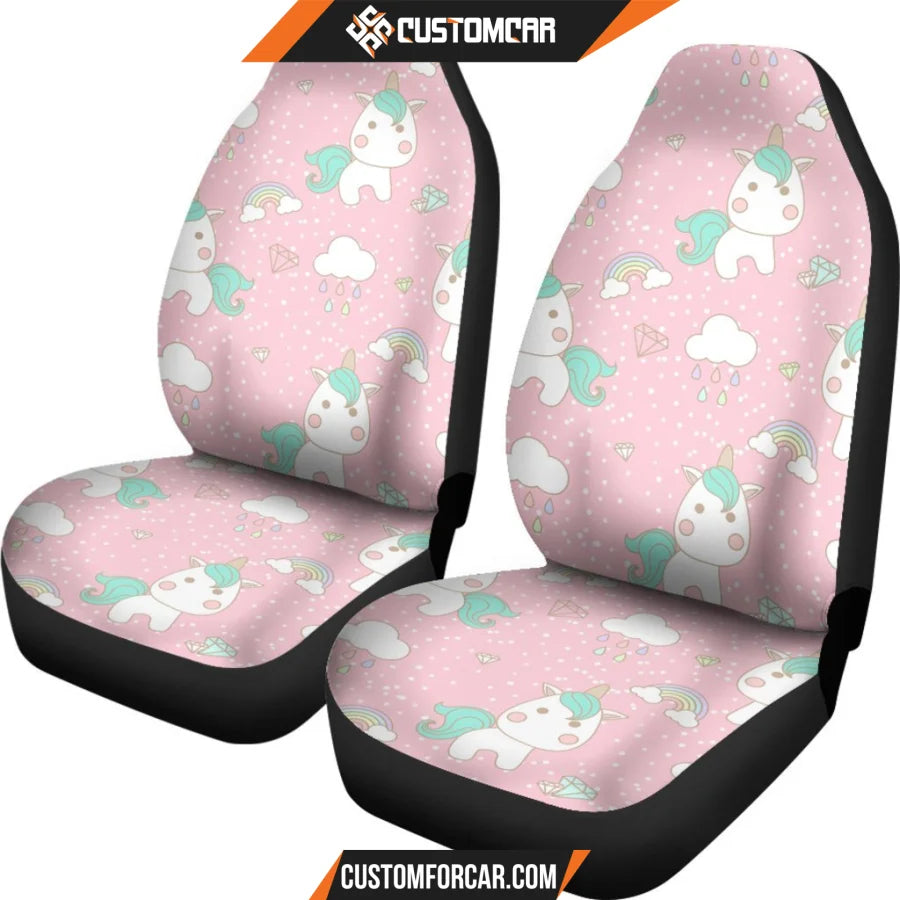 Unicorn Pink Pattern Print Universal Fit Car Seat covers Car