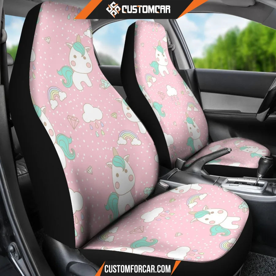 Unicorn Pink Pattern Print Universal Fit Car Seat covers Car