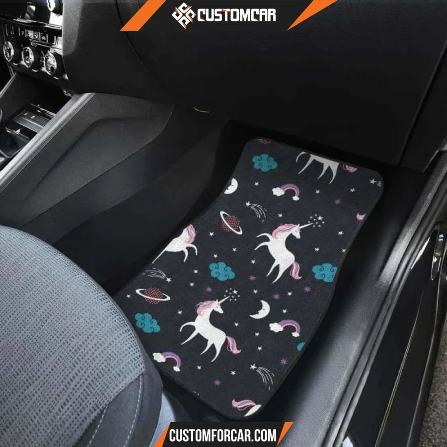 Unicorn Rainbows Moon Clound Star Pattern Front And Back Car
