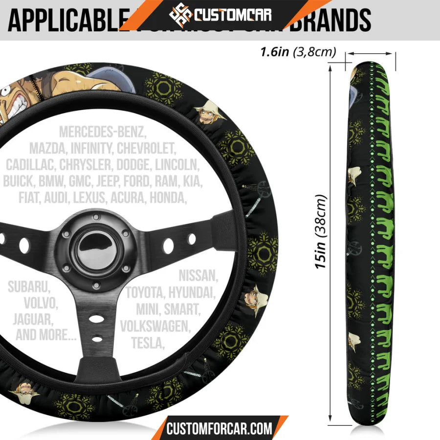 Usopp One Piece Christmas Steering Wheel Cover Anime Car