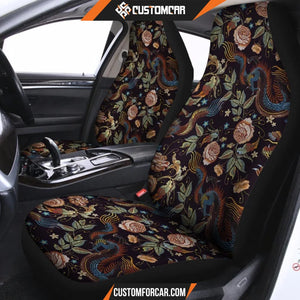 Vintage Chinese Dragon Floral Print Car Seat covers Car 