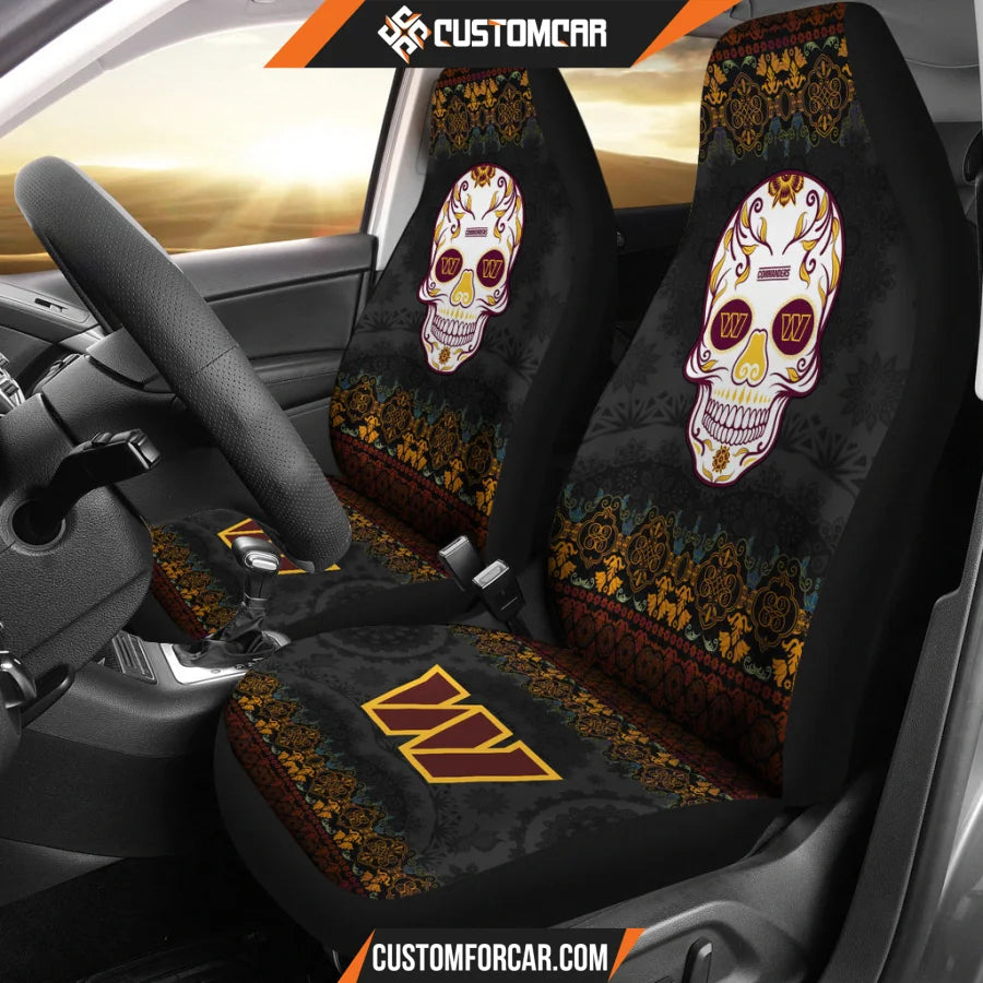 Washington Commanders American Football Club Skull Car Seat