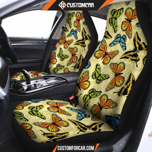Yellow Butterfly Pattern Print Car Seat covers Car 