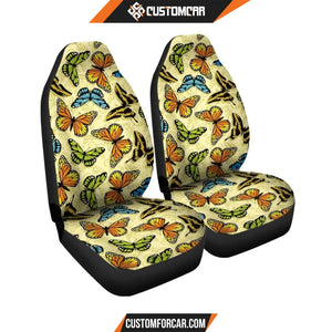 Yellow Butterfly Pattern Print Car Seat covers Car 