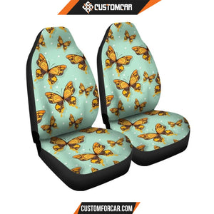 Yellow Butterfly Print Car Seat covers Car Accessoriess 
