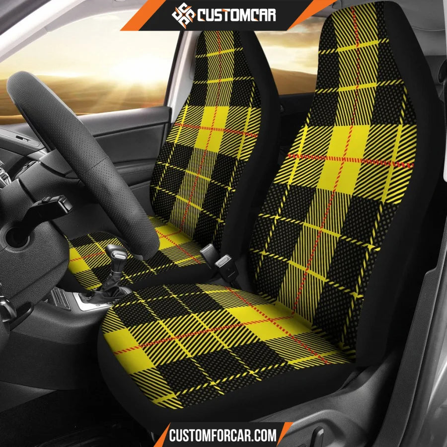 Yellow Tartan Passion Car Seat Covers DECORINCAR