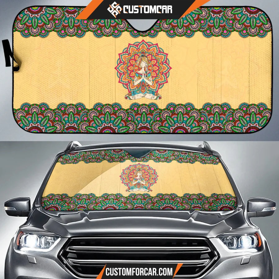 Yoga Mandala Car Sun Shade Hobby Car Accessories Custom For