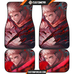 Yuji Itadori Anime Car Floor Mats Jujutsu Kai Sen Car Mats 