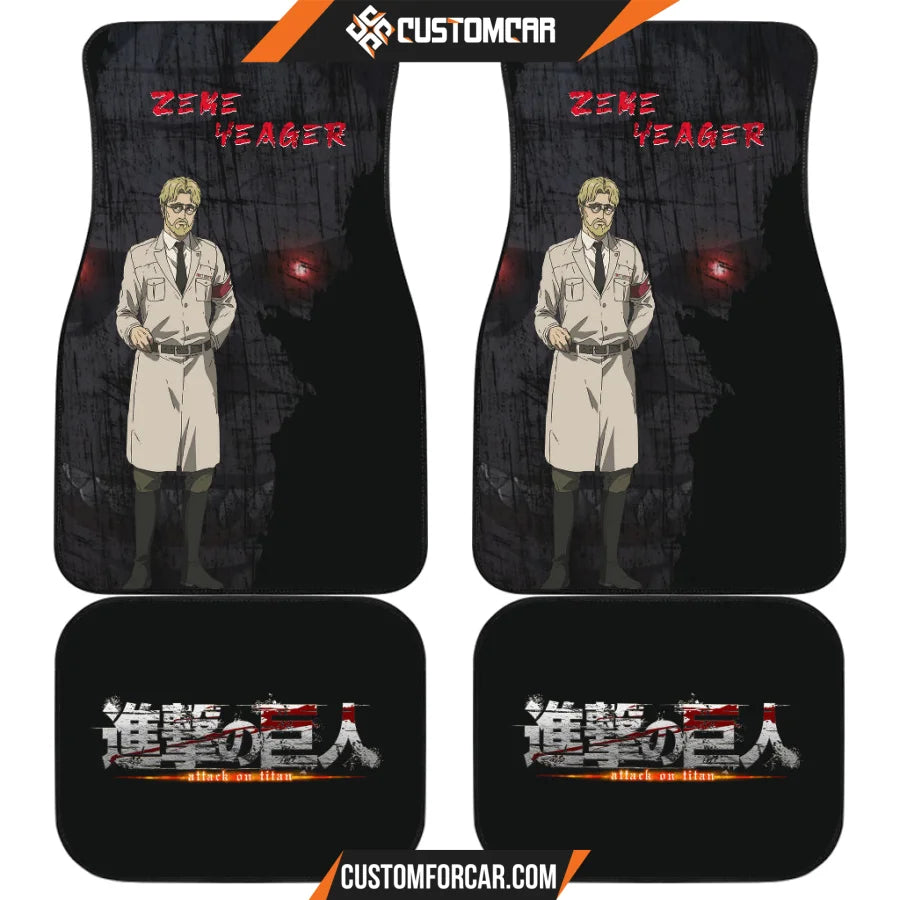Zeke Yeager Attack On Titan Car Floor Mats Anime Car
