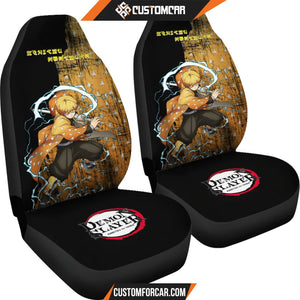 Zenitsu Agatsuma Demon Slayer Car Seat Covers Anime Car