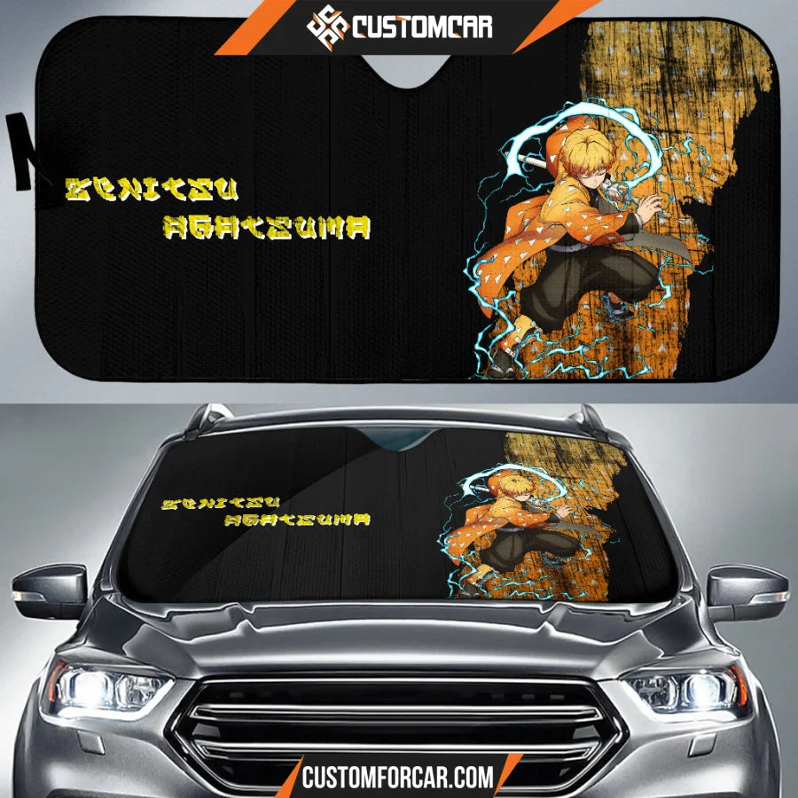 Zenitsu Agatsuma Demon Slayer Car Sun Shade Anime Car