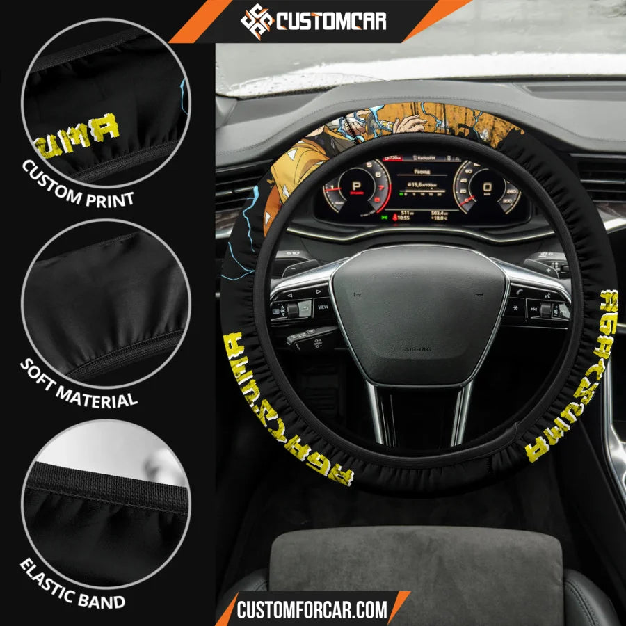 Zenitsu Agatsuma Demon Slayer Steering Wheel Cover Anime Car