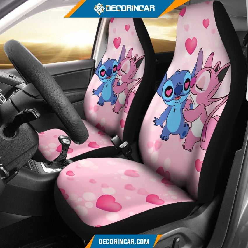 Disney Cartoon Stitch Love Car Seat Covers Funny Gift Ideas 