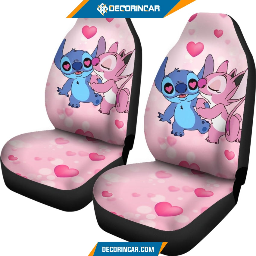 Disney Cartoon Stitch Love Car Seat Covers Funny Gift Ideas 