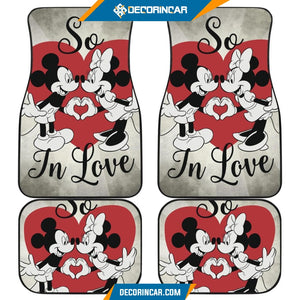 Mickey Love Minnie Car Floor Mats Disney Cartoon Fan Gift 