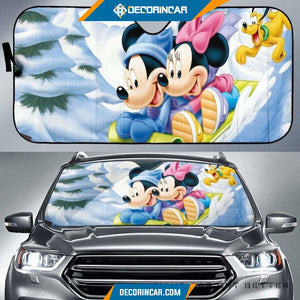 Mickey Minnie Pluto Christmas Sun Shade amazing Decor In Car