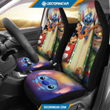 Stitch And Friends Car Seat Covers Disney Cartoon Car Decor 