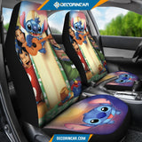 Stitch And Friends Car Seat Covers Disney Cartoon Car Decor 