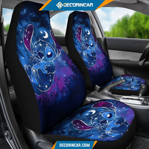 Stitch Galaxy Car Seat Covers Disney Cartoon Car Decor 