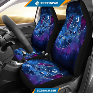 Stitch Galaxy Car Seat Covers Disney Cartoon Car Decor 
