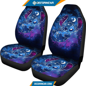 Stitch Galaxy Car Seat Covers Disney Cartoon Car Decor 