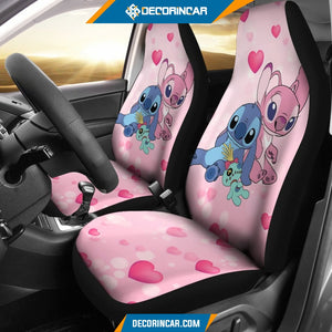 Stitch Love Car Seat Covers Disney Cartoon Car Decor R031318