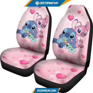 Stitch Love Car Seat Covers Disney Cartoon Car Decor R031318