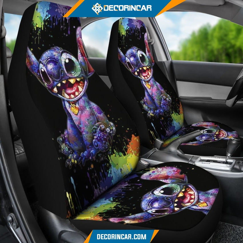 Stitch Painting Color Car Seat Covers Disney Cartoon Car 