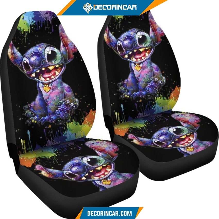 Stitch Painting Color Car Seat Covers Disney Cartoon Car 