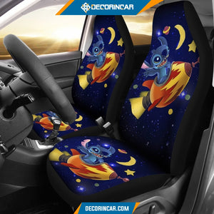 Stitch Space Car Seat Covers Disney Cartoon Car Decor 