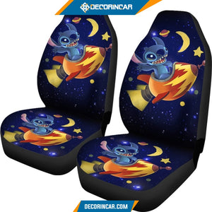 Stitch Space Car Seat Covers Disney Cartoon Car Decor 